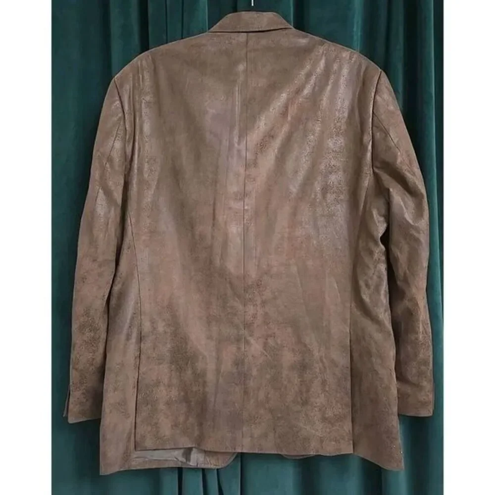 Michael‎ Kors Men's Distressed Faux Leather Blazer Jacket  Size 42R